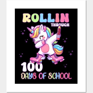 100 Days of School Girls Teacher 100th Day Unicorn Posters and Art